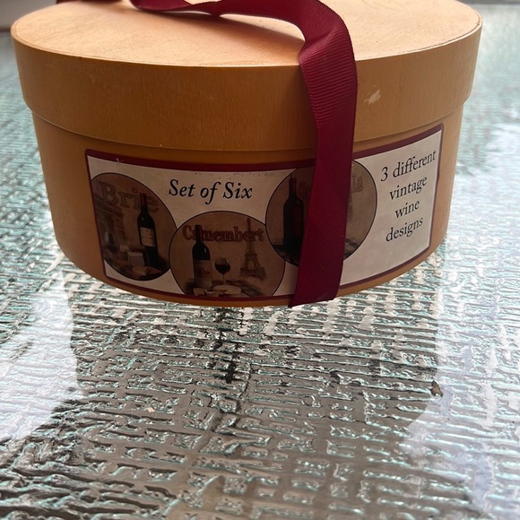 European Wine & Cheese Dessert and Appetizer Plate Set – 6 Plates with Gift Box - Picture 2 of 5